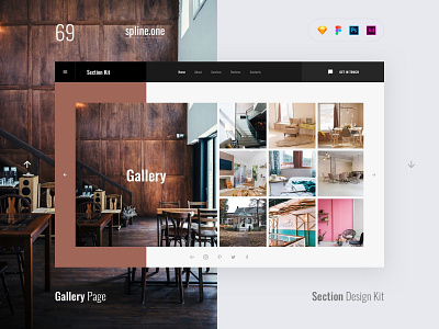 69 Gallery, Section Design Kit adobe xd dailyui donwload figma inspiration interface kit landing page photoshop psd site sketch symbols template ui ui blocks uikit ux web webdesigner