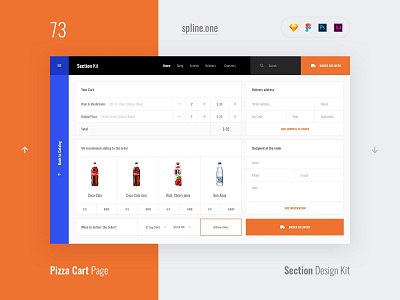 73 Pizza Order, Section Design Kit adobe xd dailyui donwload figma inspiration interface kit landing page photoshop psd site sketch symbols template ui ui blocks uikit ux web webdesigner
