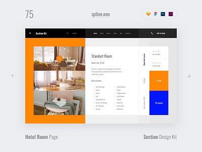 75 Hotel Room, Section Design Kit adobe xd dailyui donwload figma inspiration interface kit landing page photoshop psd site sketch symbols template ui ui blocks uikit ux web webdesigner