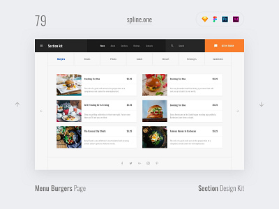 79 Restaurant, Section Design Kit adobe xd dailyui donwload figma inspiration interface kit landing page photoshop psd site sketch symbols template ui ui blocks uikit ux web webdesigner