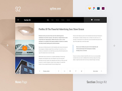 92 News Page, Section Design Kit adobe xd dailyui donwload figma inspiration interface kit landing page photoshop psd site sketch symbols template ui ui blocks uikit ux web webdesigner