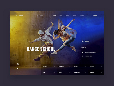 Dance School interface sketch ui ui kit ux web