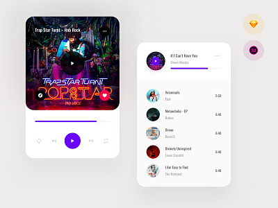 Music Cards adobe xd dailyui design donwload interface kit sketch symbols template ui ui blocks ui kit uikit ux web