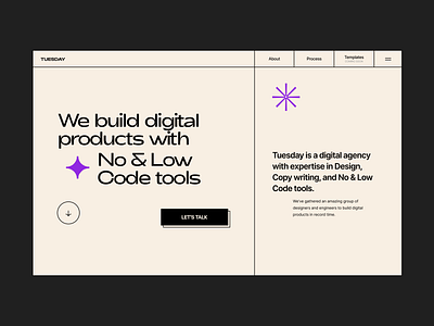 Tuesday Website Landing Page Design