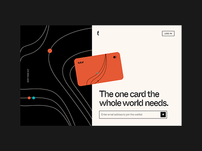 Futur Card- Landing Page Concept 2d abstract black card clean concept creative design dribbble finance landing page line orange