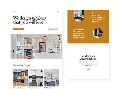 Interior Design Landing Page- Cucina abstract aesthetic architecture brown clean home interior interior design kitchen landing page modern modular shape ui website