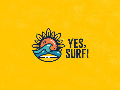 YES, SURF! brand branding design illustration logo logotype mark symbol