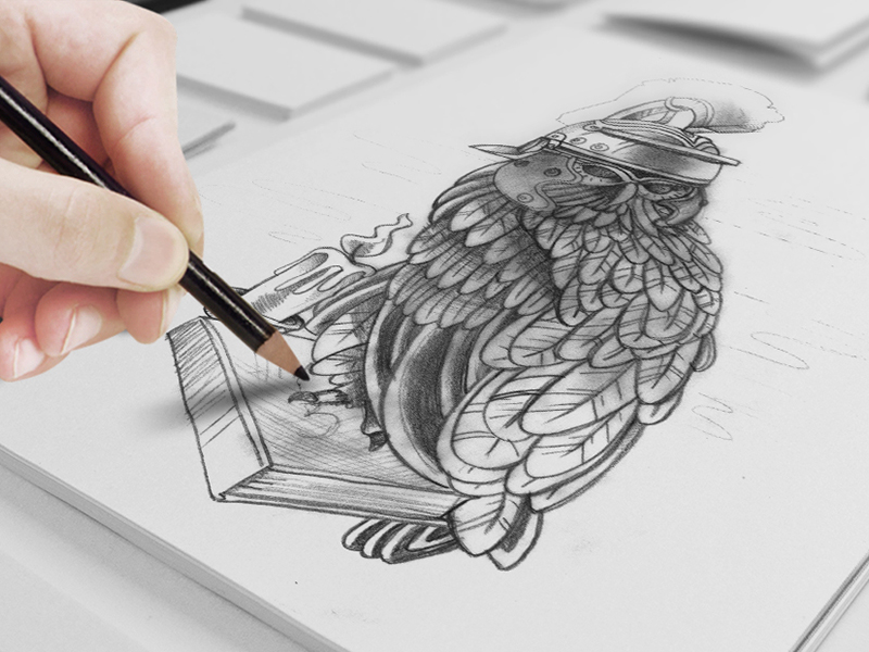 Centurion Owl sketch by doubledee on Dribbble
