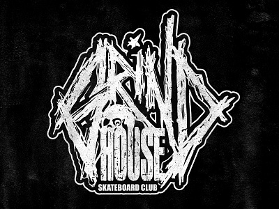 GrindHouse Skateboard Club - Logo Design Brand Mark Symbol brand club design grind house logo mark music skateboard symbol wasted