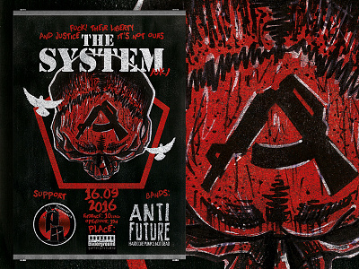 The System Gig - Poster anarchy hardcore music poster punk system the