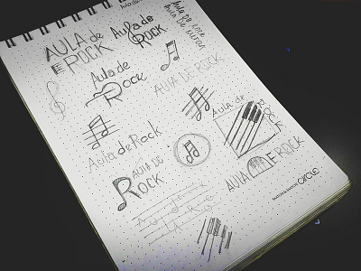 Aula De Rock Sketch aula brand de logo mark music rock school sketch symbol