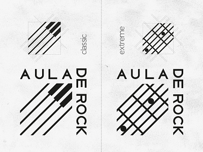 Aula De Rock aula branding dinamic guitar logo mark music piano rock school symbol