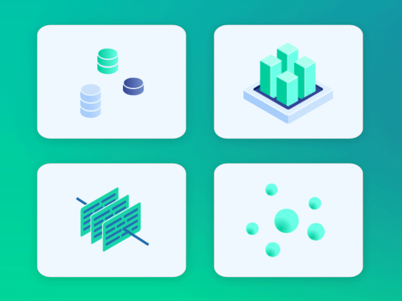 Green data Icons animation animation database green icons web design