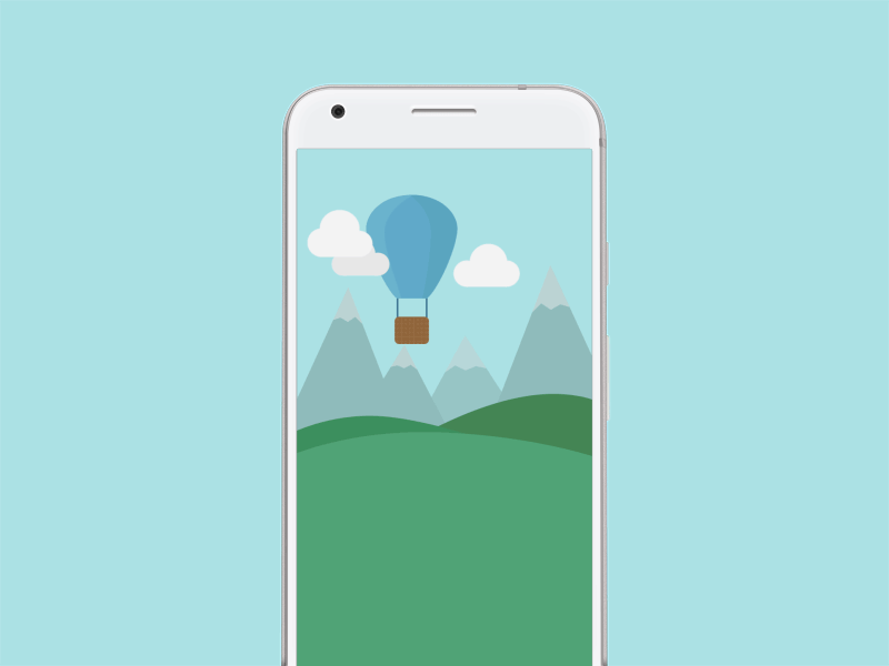 Balloon Animation for Login air balloon android animation balloon clouds connect illustratior ios login login state motion