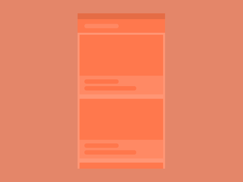 Feed with card animation and detail view for Android by Adam Kiss on  Dribbble