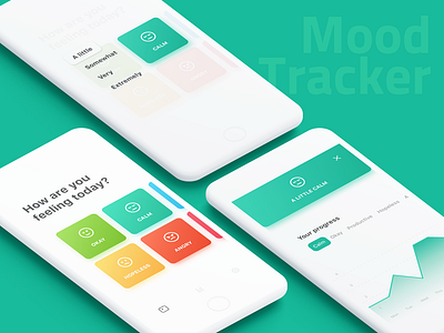 Mood Tracker App Concept cards chart colors concept feelings ios mobile mood progress tracker ui ux