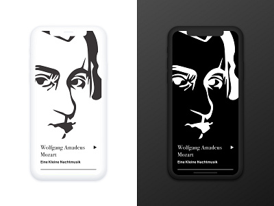 Minimalistic classical music app concept android app design black blackandwhite concept dark app dark mode dark theme dark ui design ios iphone light theme light ui minimalistic mobile music ui ux white