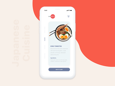 Japanese Cuisine - Food ordering app concept android branding concept cuisine design ios japanese japanese food minimalistic mobile mobile app ordering ui ux