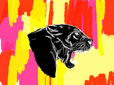 Jaguar art artpiece artworks bigcats blackcat cats colourful illustrations jaguars
