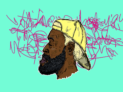 Product of our environment art blonde cap creative face illustrations tatoos