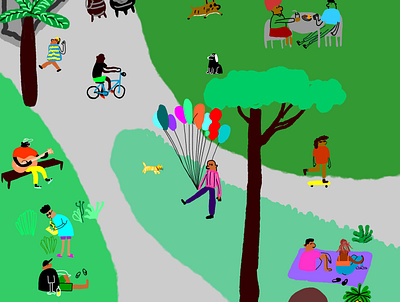 Community art artworks community green illustrations playground