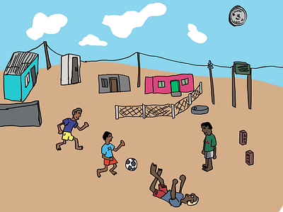 Take what you want dreams illustrations kids playground playing soccer