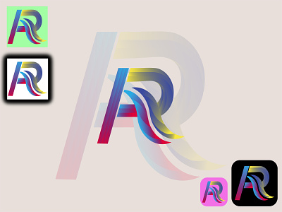 TR 3d abstract letter logo