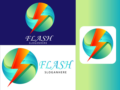 3d abstract modern electric logo
