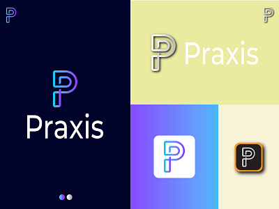 p abstract minimal logo
