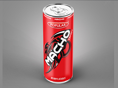 Design Macho Energy Drink branding graphic design packaging