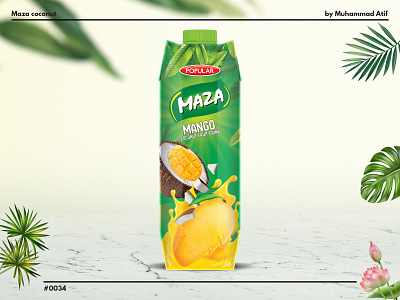 Maza coconut branding graphic design