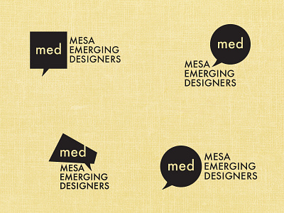 MED aiga comment bubble design groups logo quote bubble typography