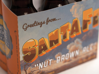 Santa Fe Brewing Co. redesign beer concept package design postcard redesign vintage