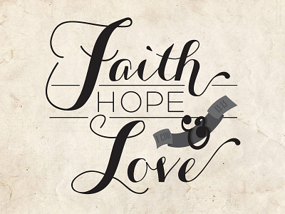 Faith, Hope & Love bible drawn hand illustration scripture type typography verse