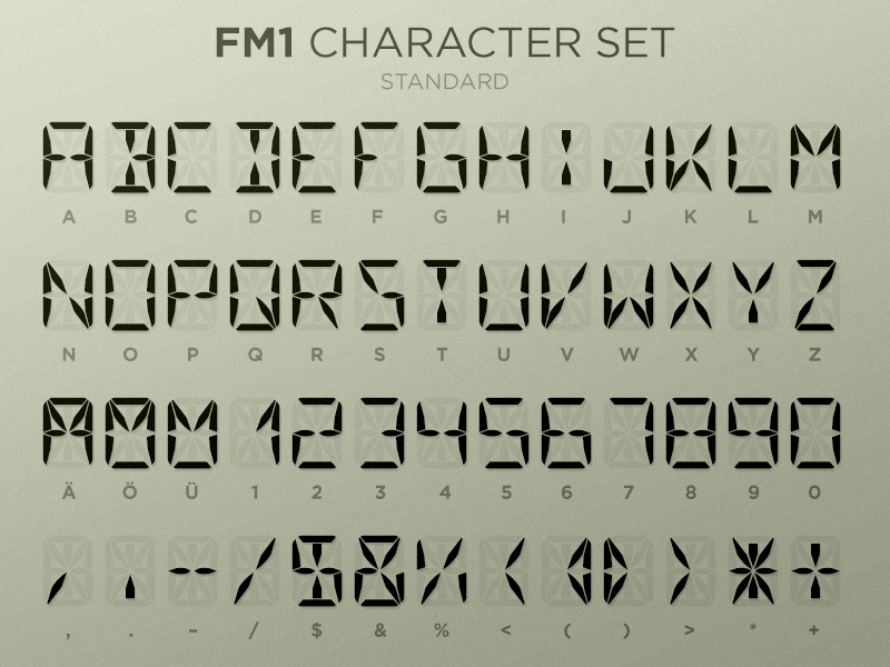 FM1 Character Set