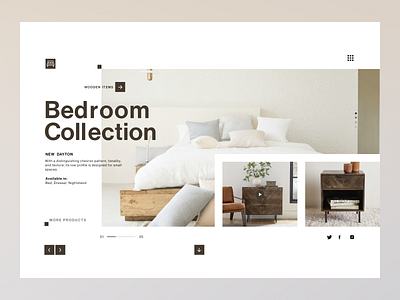 Web design for bedroom collection