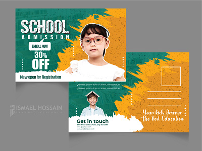 School Admission Post card Design