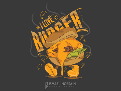 I Love Burger T shirt Design