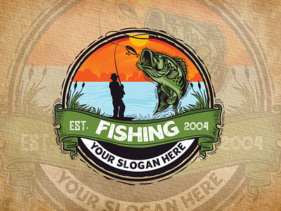 Fishing Vintage Badge Retro Logo Design