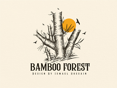Bamboo Forest vintage logo Design forest vintage logo logo set