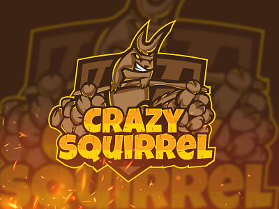 squirrel mascot logo design brown