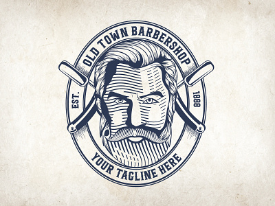 Barbershop Vintage logo design symbol