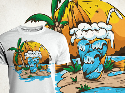 Summer t shirt design poster
