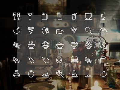 Icon Set - Delicious exploration food icon set line icons