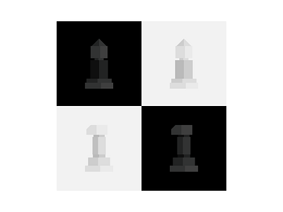 Simplify - Bishop and Knight bishop black chess flat geometric illustration knight monochrome white