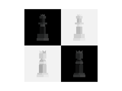 Simplify - Queen and King black chess flat geometric illustration king monochrome queen white