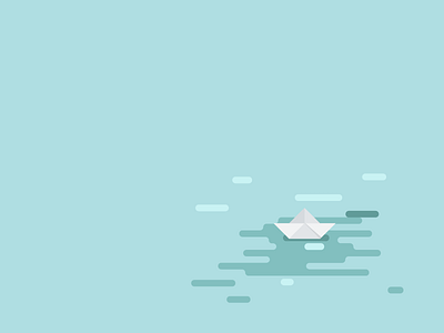 Awaiting the Rains bold flat illustration minimalistic monochrome paper boat reflection simple water