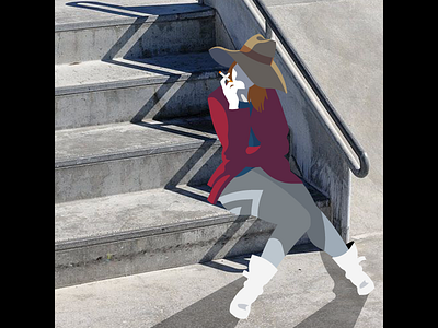 On The Stairs - Photoillustration fashion illustration photoillustration vector
