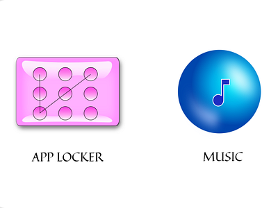 app locker and music icon ui