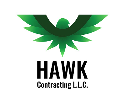 Logo - Hawk Contracting LLC branding design graphic design green illustration landscaping logo natural outdoor typography vector